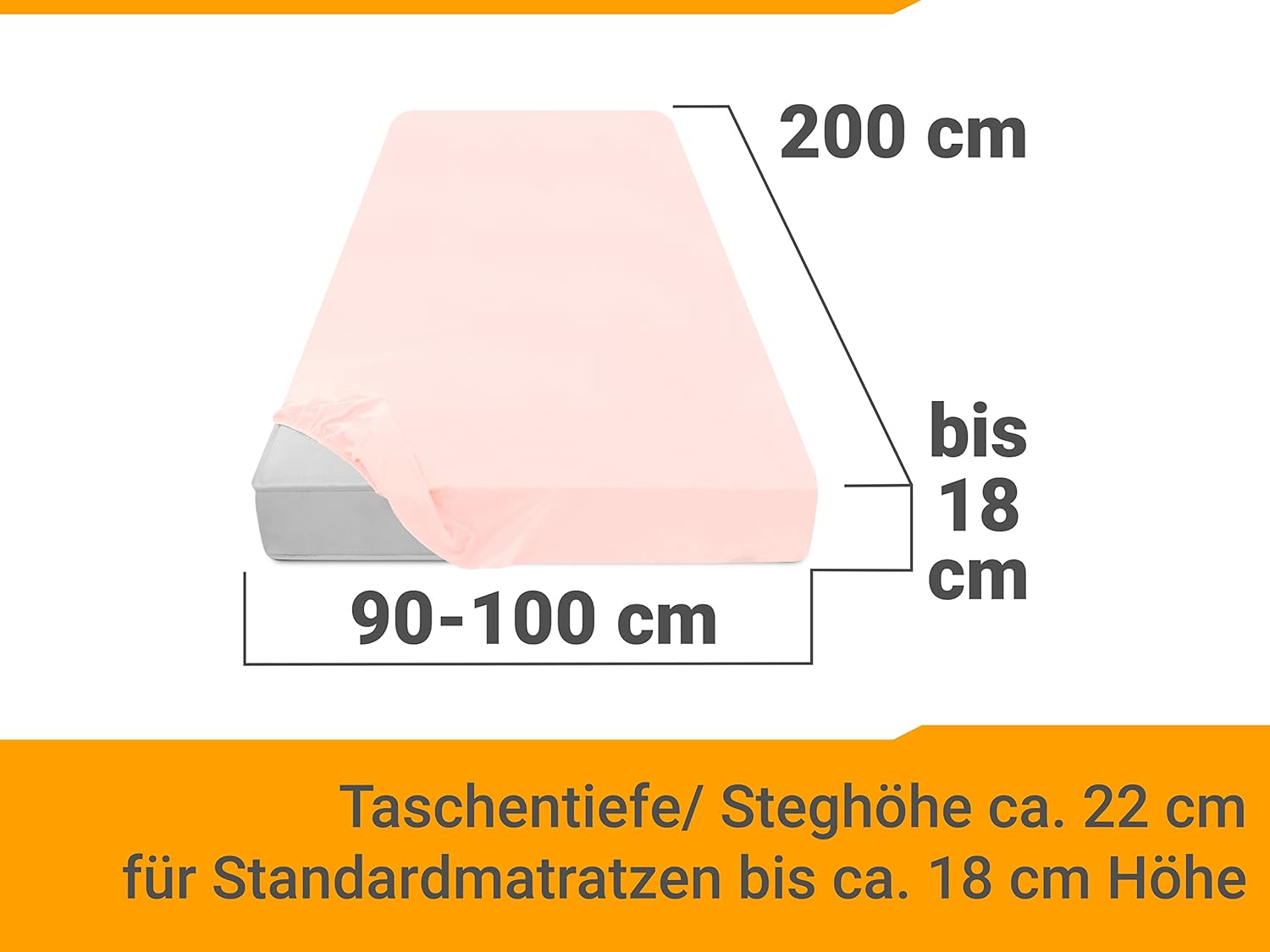 Thumbnail 2 de Npluseins Drap Housse 90x200 à 100x200 cm — Flanelle fine 100% coton, fabriqué en Allemagne, rose pâle