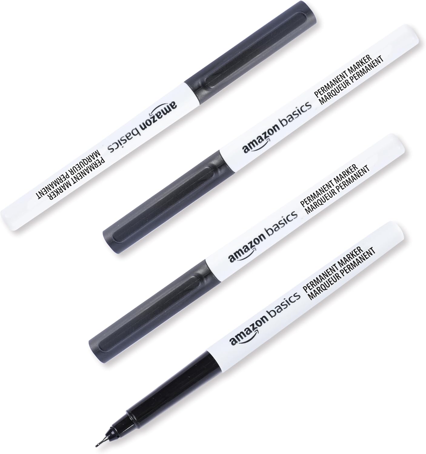 Detalle de Amazon Basics Ultra Fine Point Permanent Markers – Noir, lot de 12