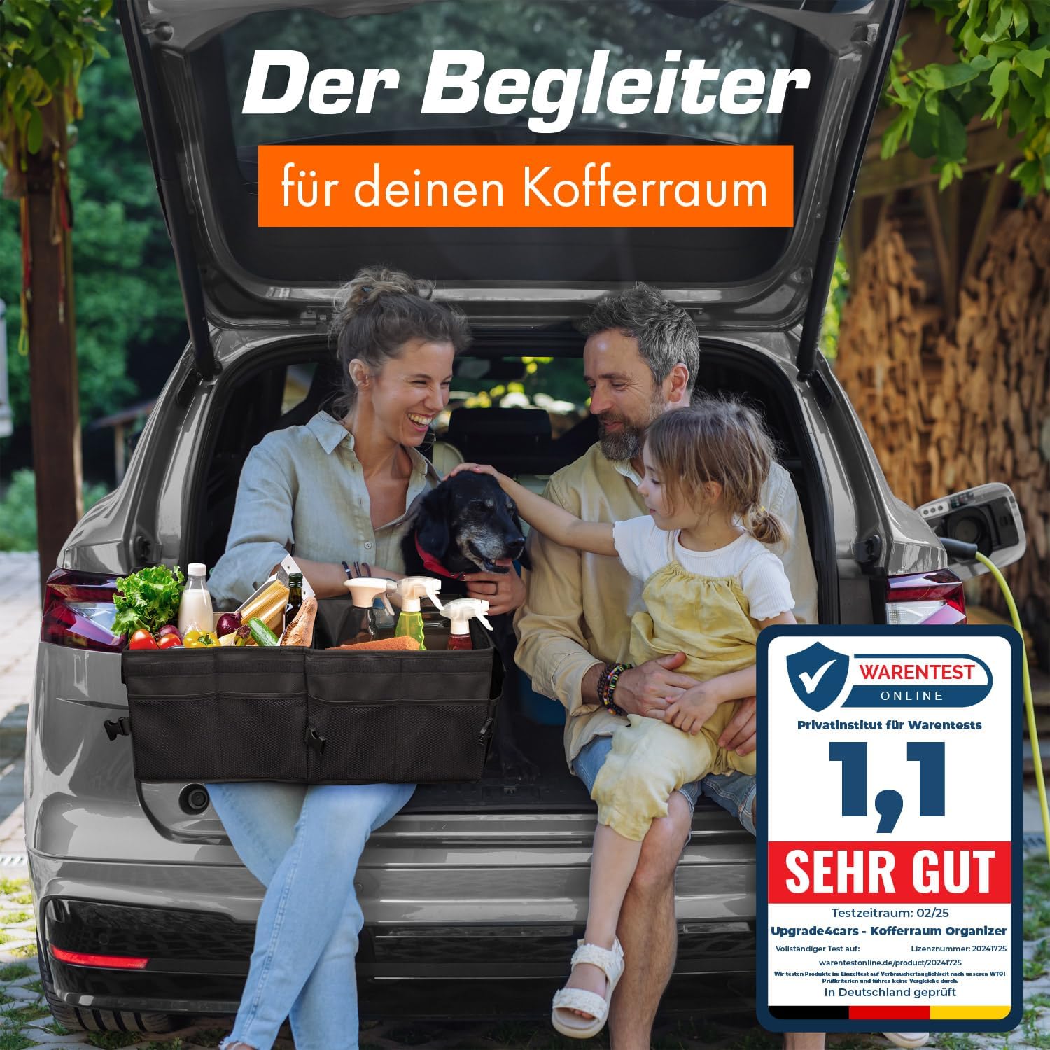 Thumbnail 1 de Upgrade4cars Kofferraum Organizer mit Deckel & Klett – faltbare XXL Kofferraumtasche für Ordnung im Auto