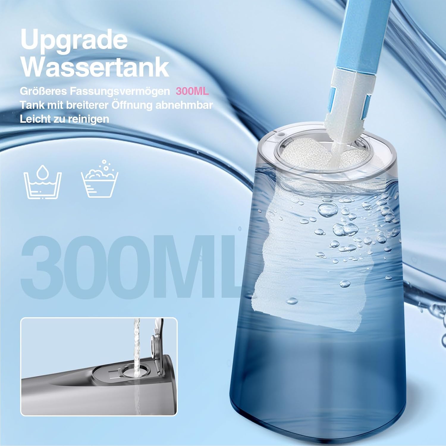 Thumbnail 3 de Bezvoi Kabellose Munddusche – 5 Modi, 300 ml Tank, IPX7, 6 Düsen, USB-C