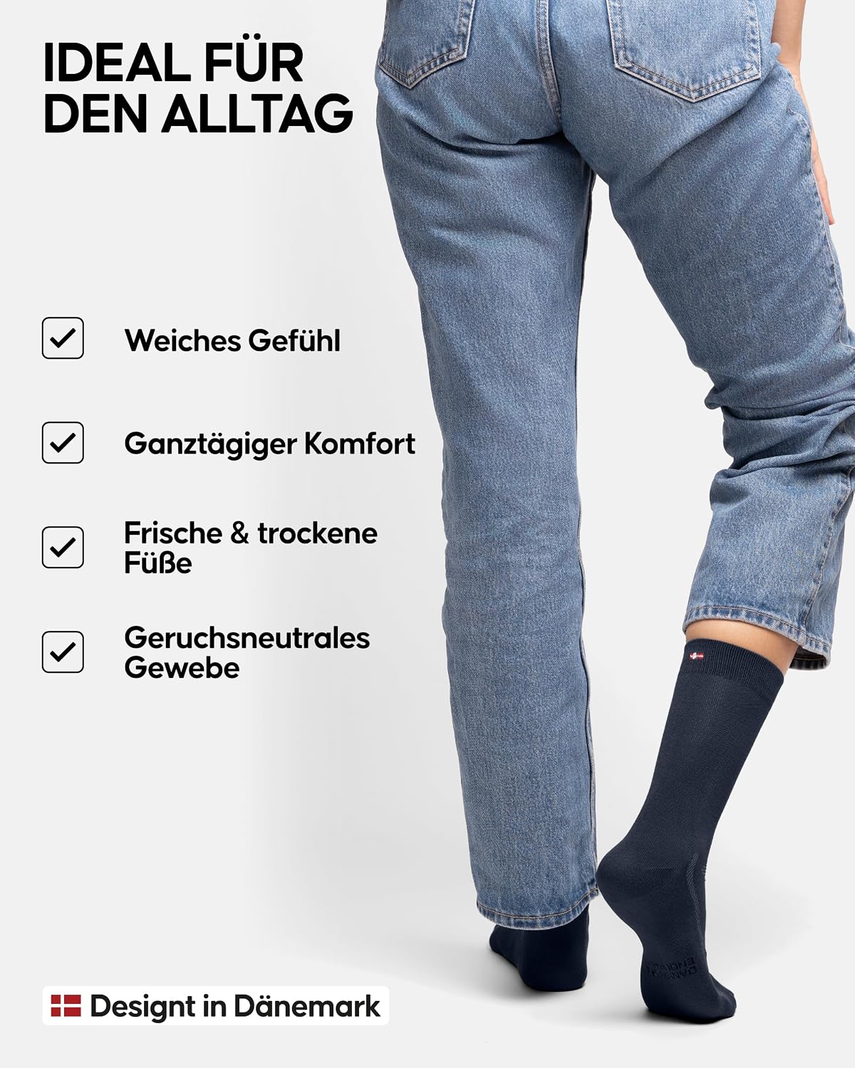 Detalle de DANISH ENDURANCE Bambus Socken für Business & Alltag (3 oder 6 Paar) – atmungsaktiv, superweich und mit Anti-Blasen-Konzept