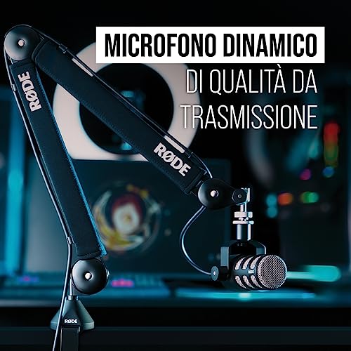 Detalle de RODE PodMic: Microfono Dinamico Broadcast Cardioide per Podcasting, Livestreaming e Voce