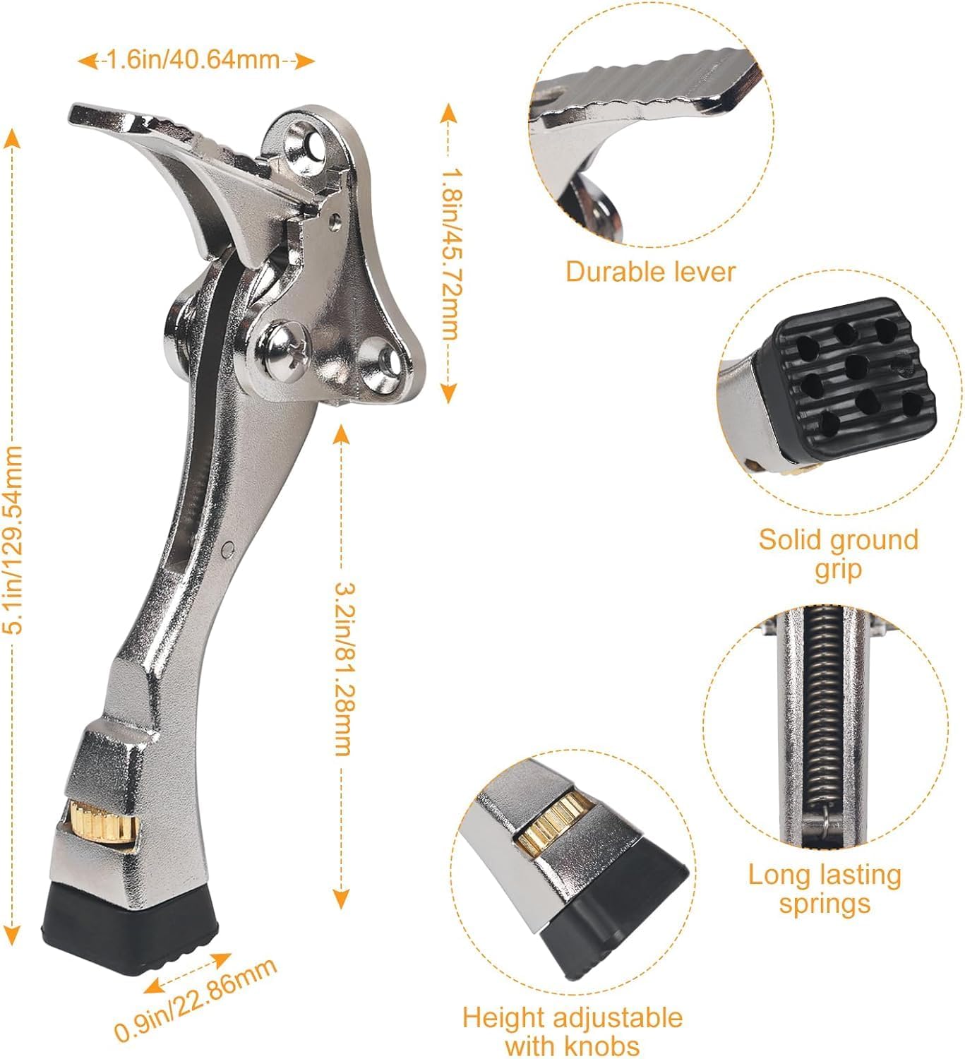 Thumbnail 2 de ENYZTBI 4 inch x 12 packs Kickdown Door Stops, Adjustable Aluminum with Rubber Tips