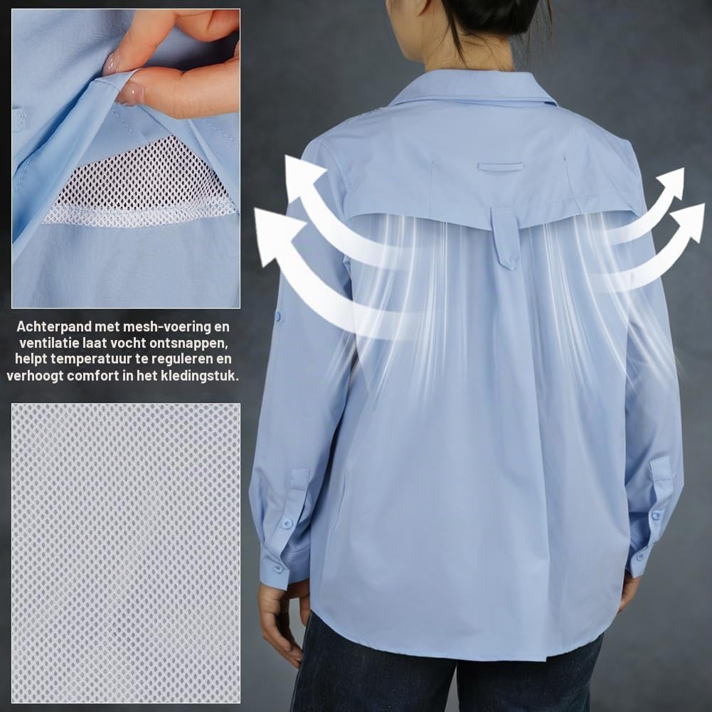 Thumbnail 4 de BSBUY UPF50+ damesblouse voor trekking met meshventilatie en oprolbare mouwen