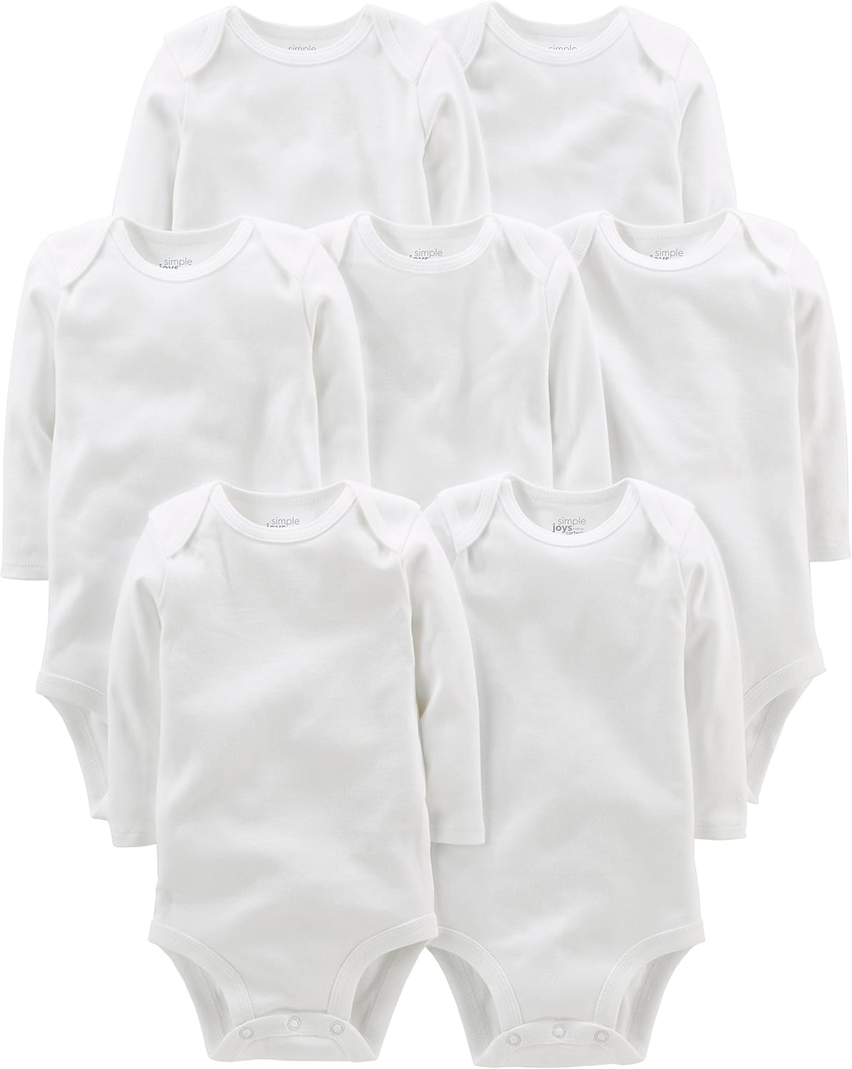 Detalle de Simple Joys by Carter's Baby 7-pack Long Sleeve Bodysuit
