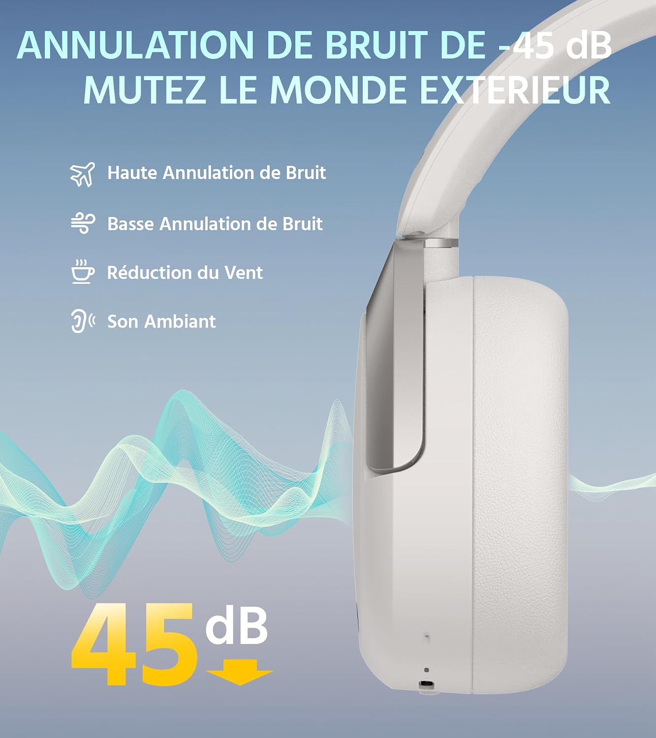 Detalle de Edifier W830NB Casque sans fil ANC 94 h