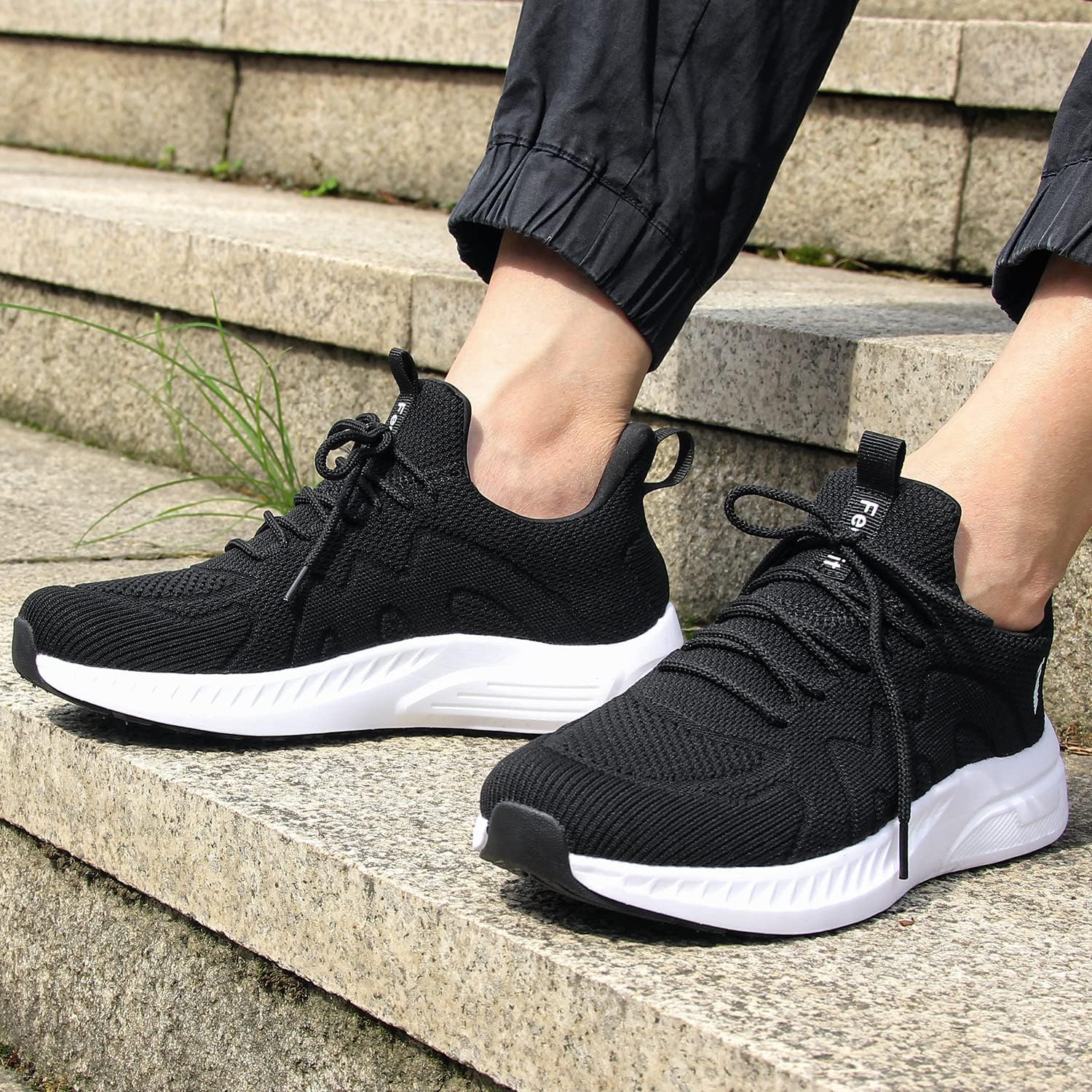 Detalle 2 de Feethit Mens Non Slip Walking Sneakers: Lightweight Breathable Slip-On Athletic Shoes