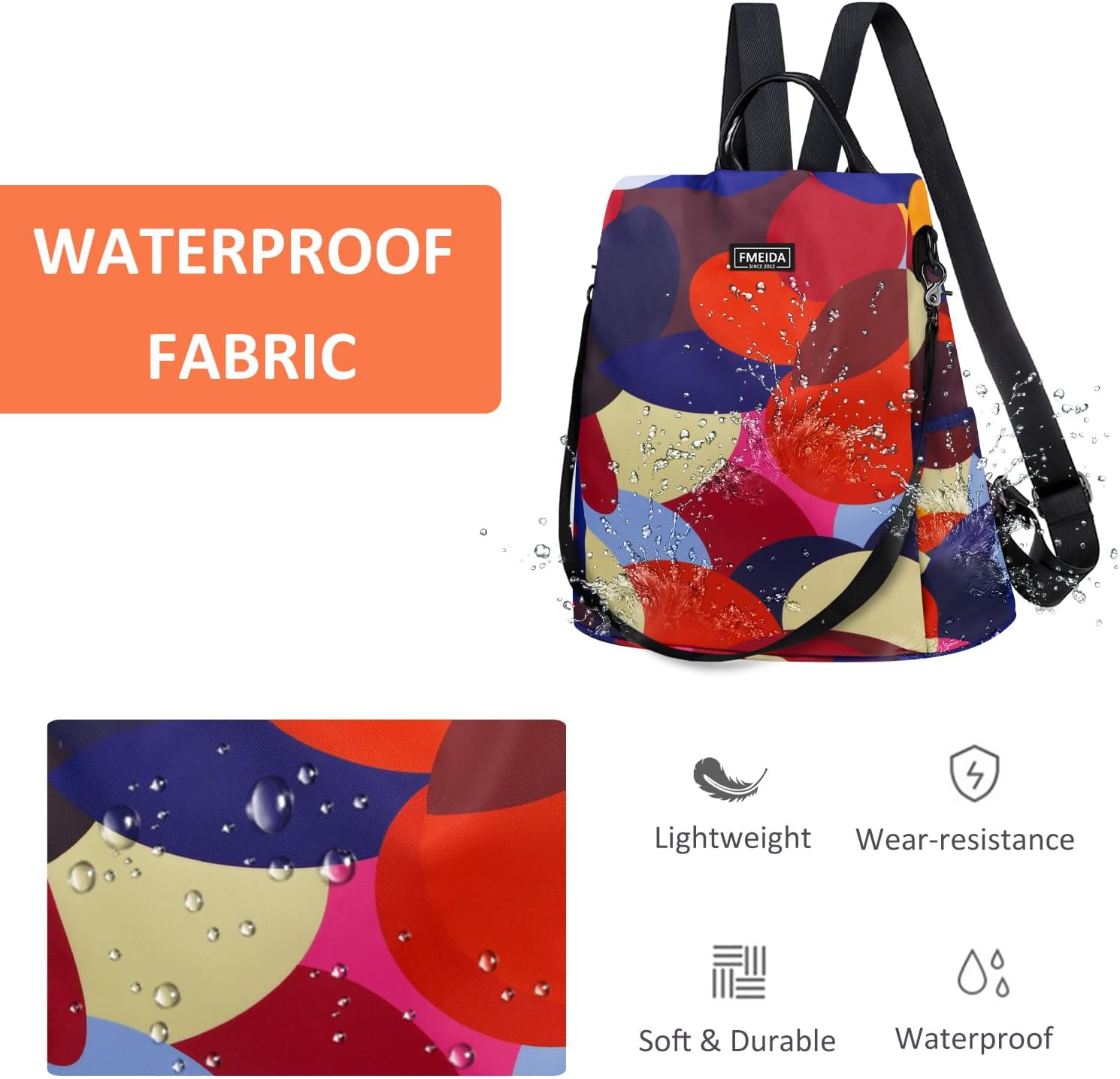 Thumbnail 5 de Fmeida Backpack Womens Anti Theft Travel Rucksack
