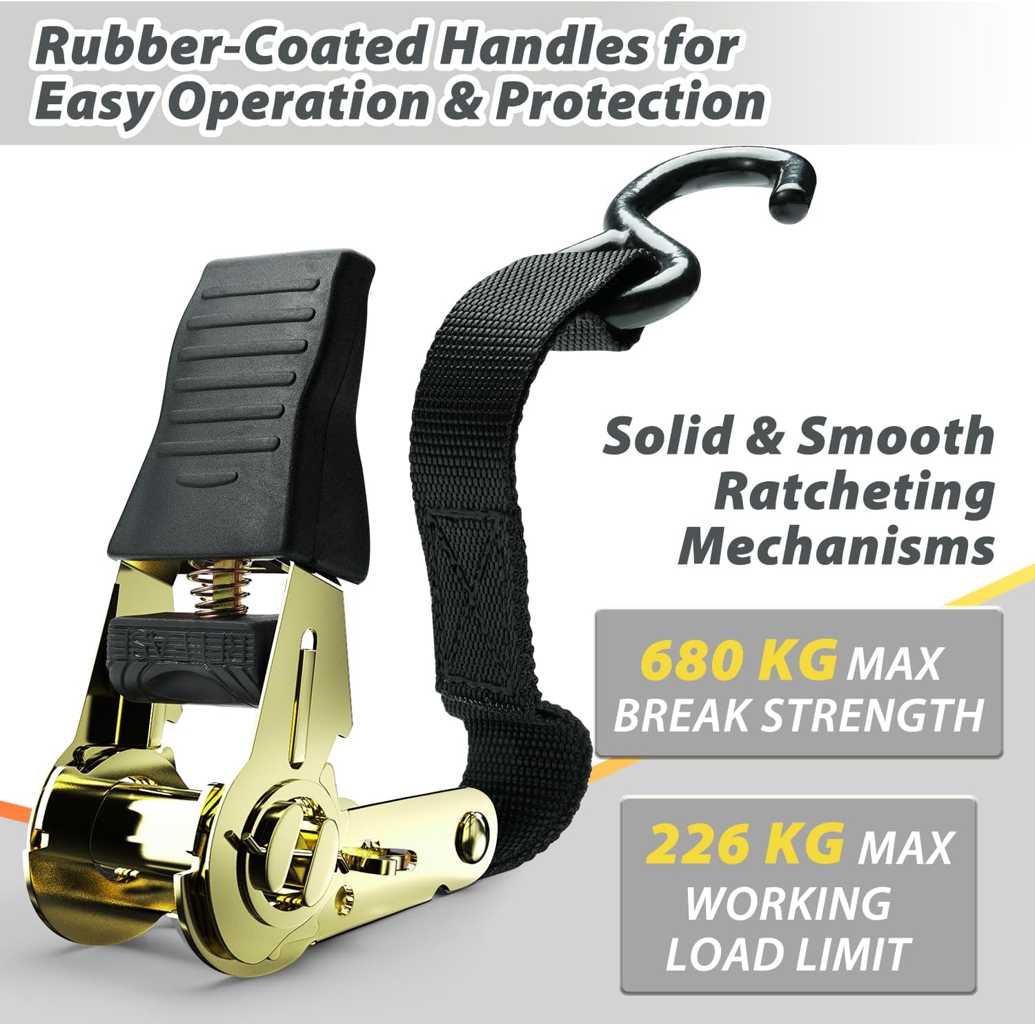 Detalle 2 de Ohuhu Ratchet Straps 4.6m 680kg 4 Pack