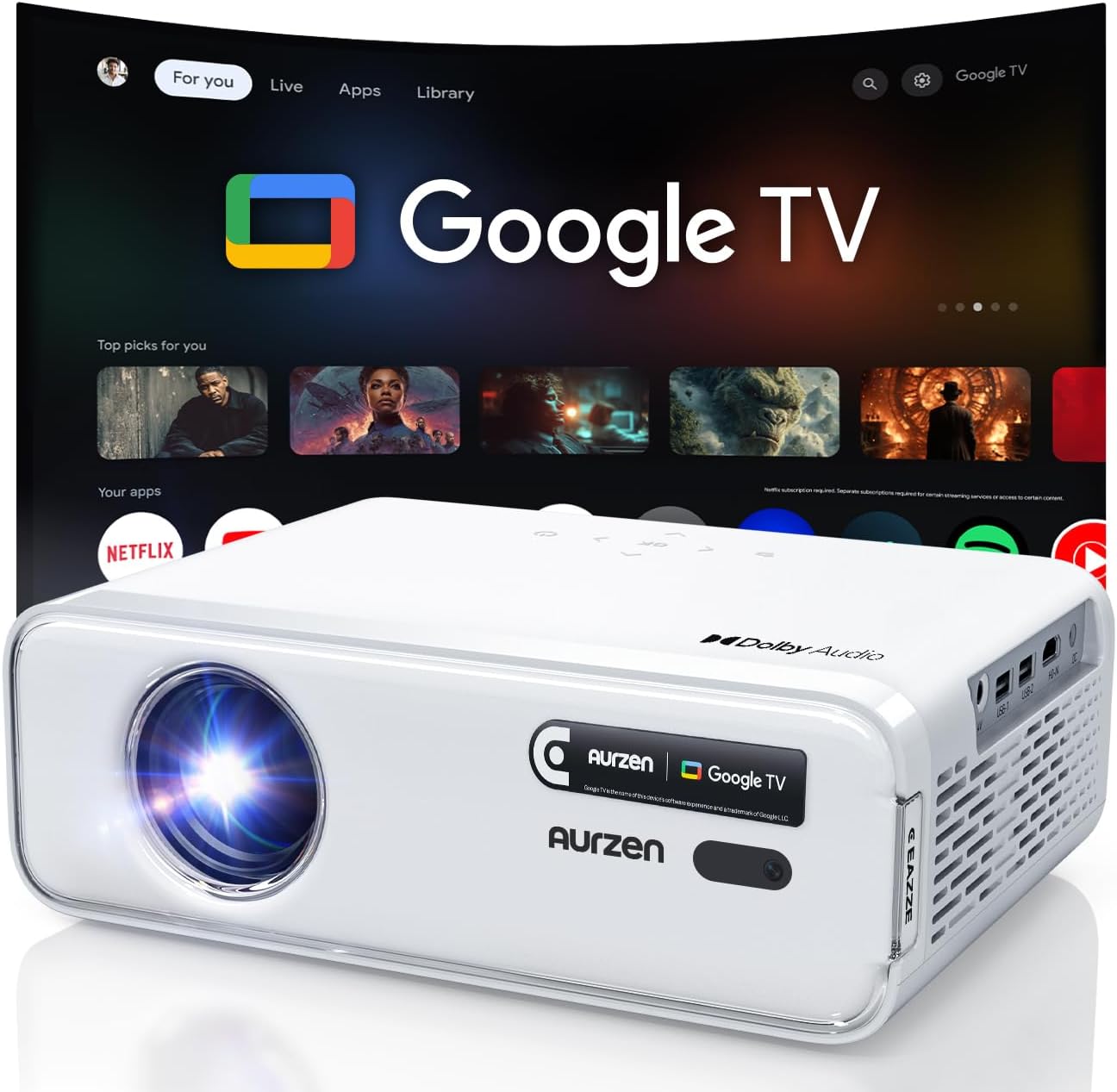 Detalle de Aurzen EAZZE D1G 4K Smart Projector 📽