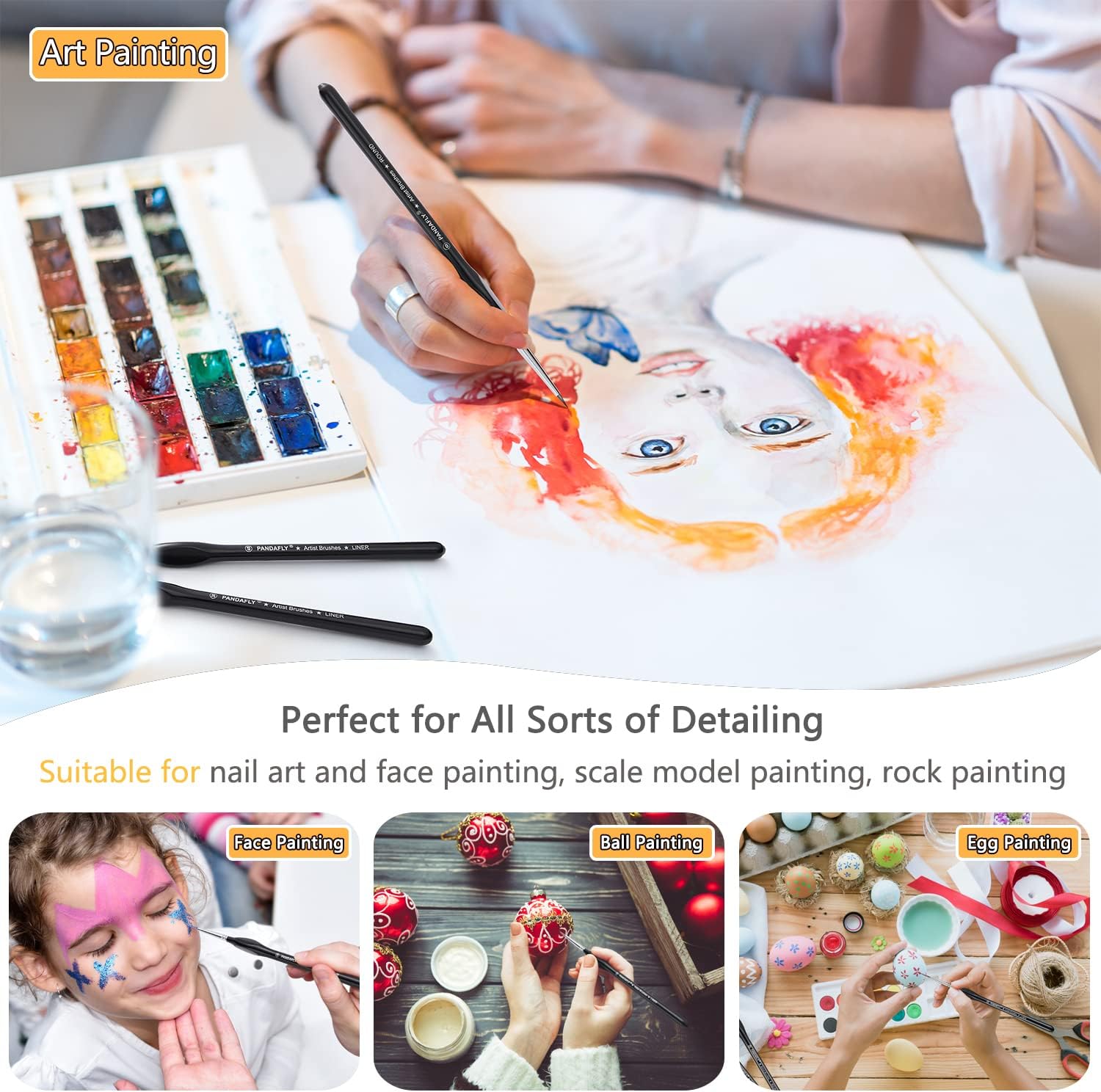Thumbnail 3 de PANDAFLY Detail Paint Brush Set, 15-Piece
