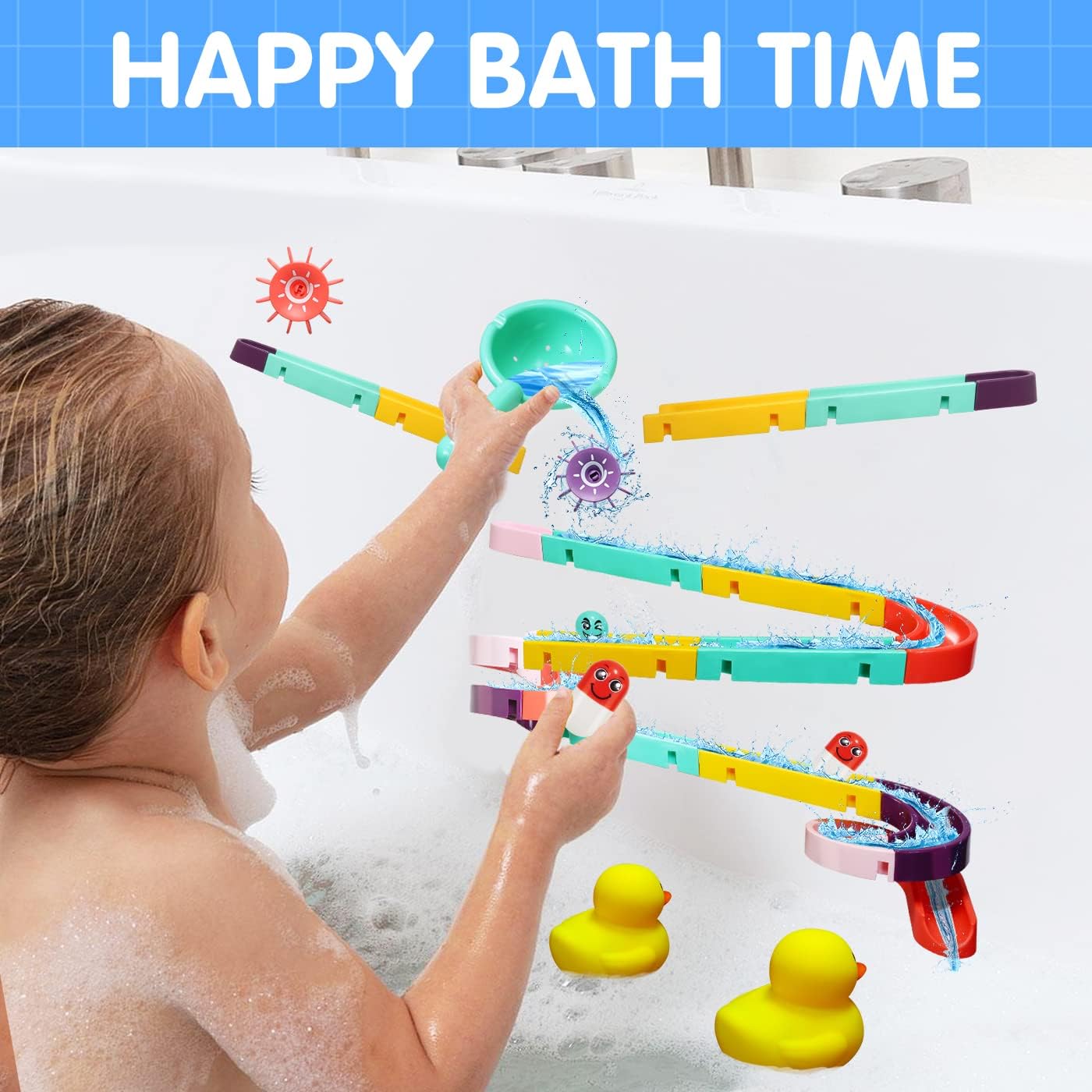 Detalle 2 de 44PCS Bath Toys DIY Track Balls Game for Toddlers