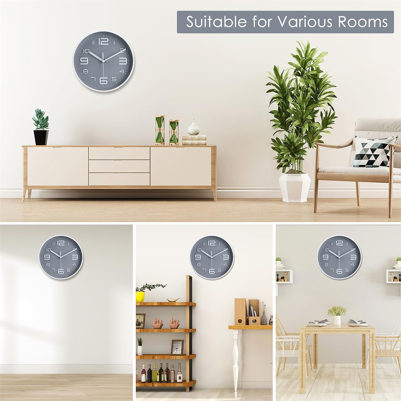 Thumbnail 5 de Topkey 12 Inch Silent Wall Clock