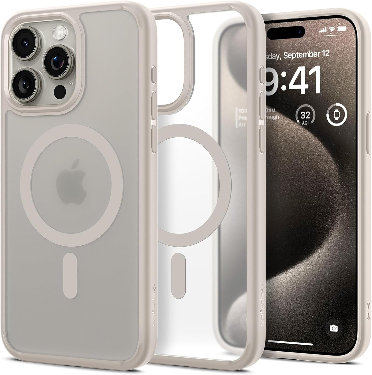 Spigen Ultra Hybrid MagFit iPhone 15 Pro 6,1" — semi-transparent