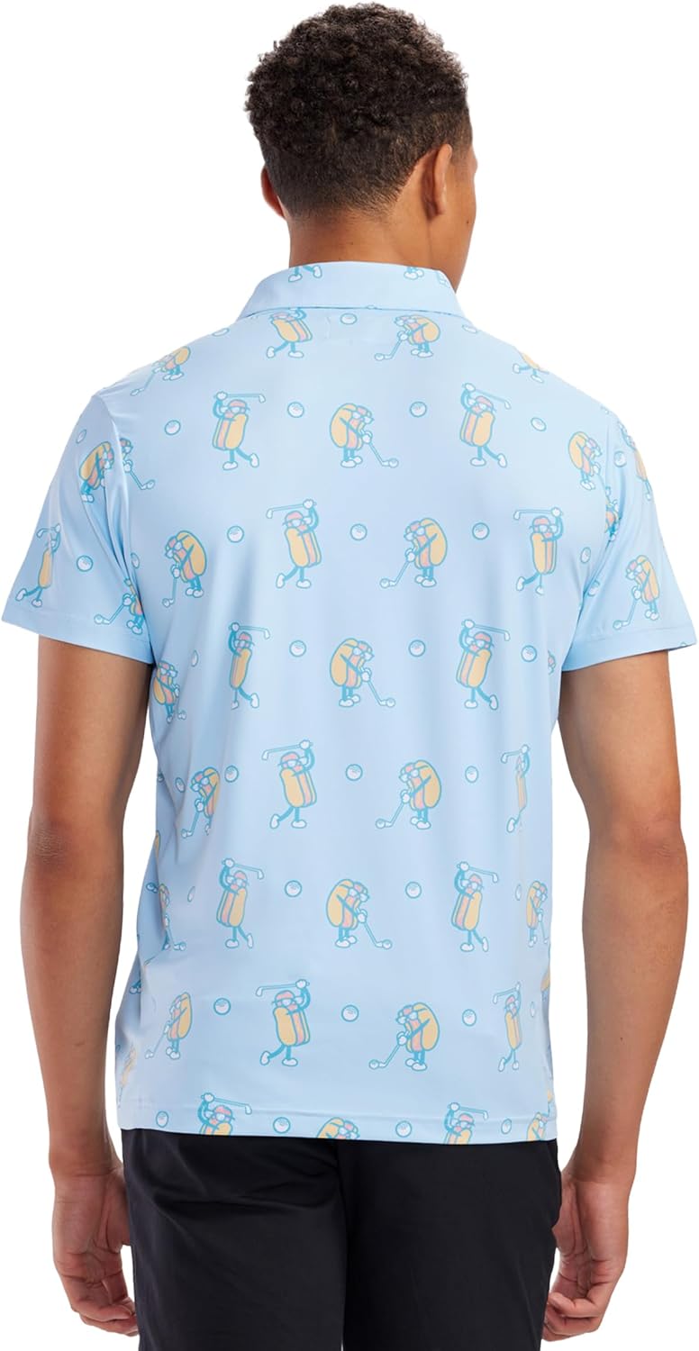 Thumbnail 3 de Tipsy Elves Men's Performance Golf Shirt - 4-Way Stretch, Quick Dry, Athletic Cut Polo