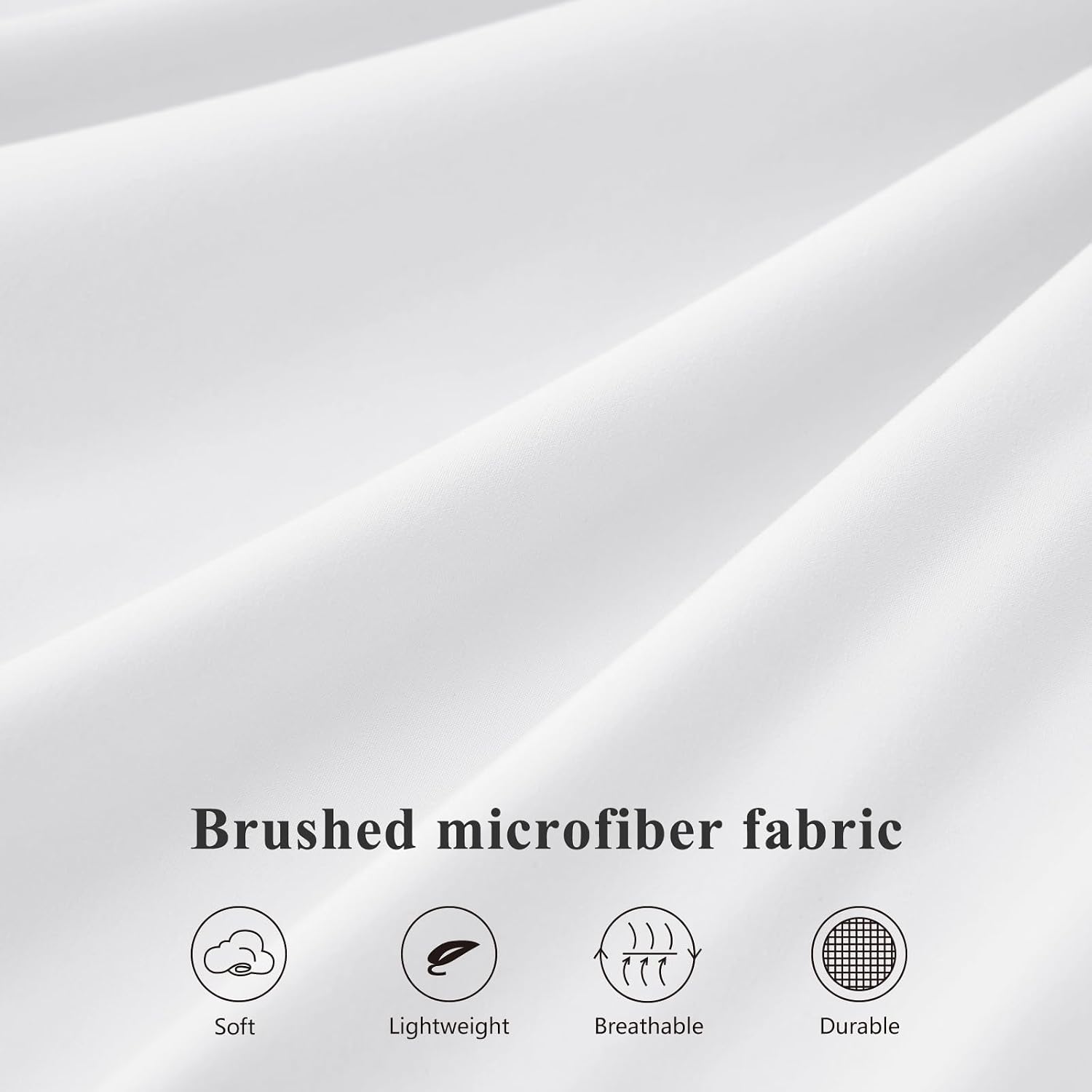 Thumbnail 5 de Aisbo King Size Extra Deep Fitted Sheet in White (16 inch / 40 cm pocket) – Brushed Microfibre