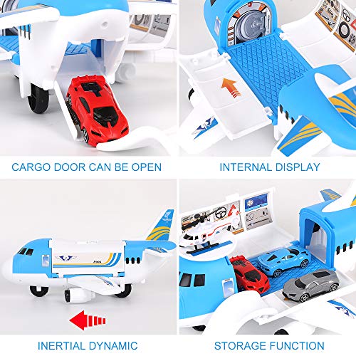 Detalle 2 de M Zimoon Aviones de Juguete ✈️ con Coches y Helicóptero