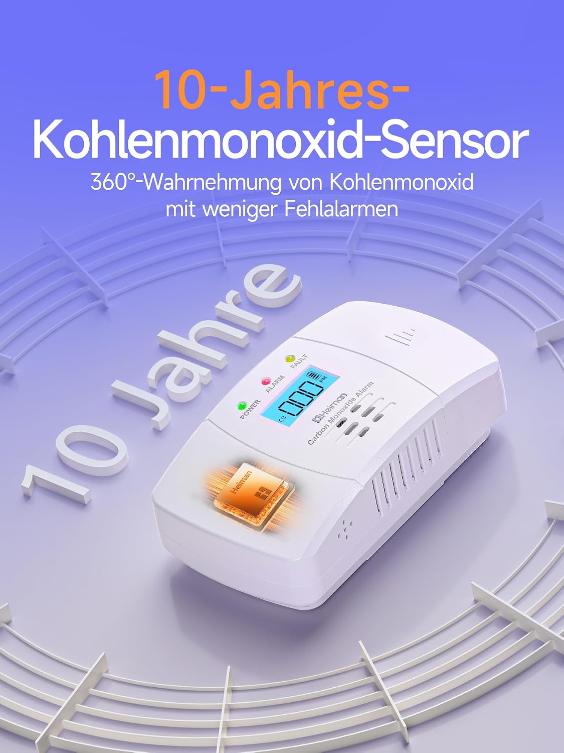 Thumbnail 3 de Kohlenmonoxidmelder Heiman 10 Jahre LCD