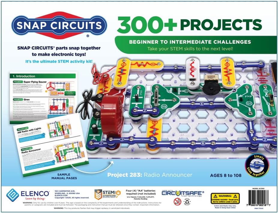 Detalle de Snap Circuits Classic SC-300 electronics kit — 300 projects 🧩