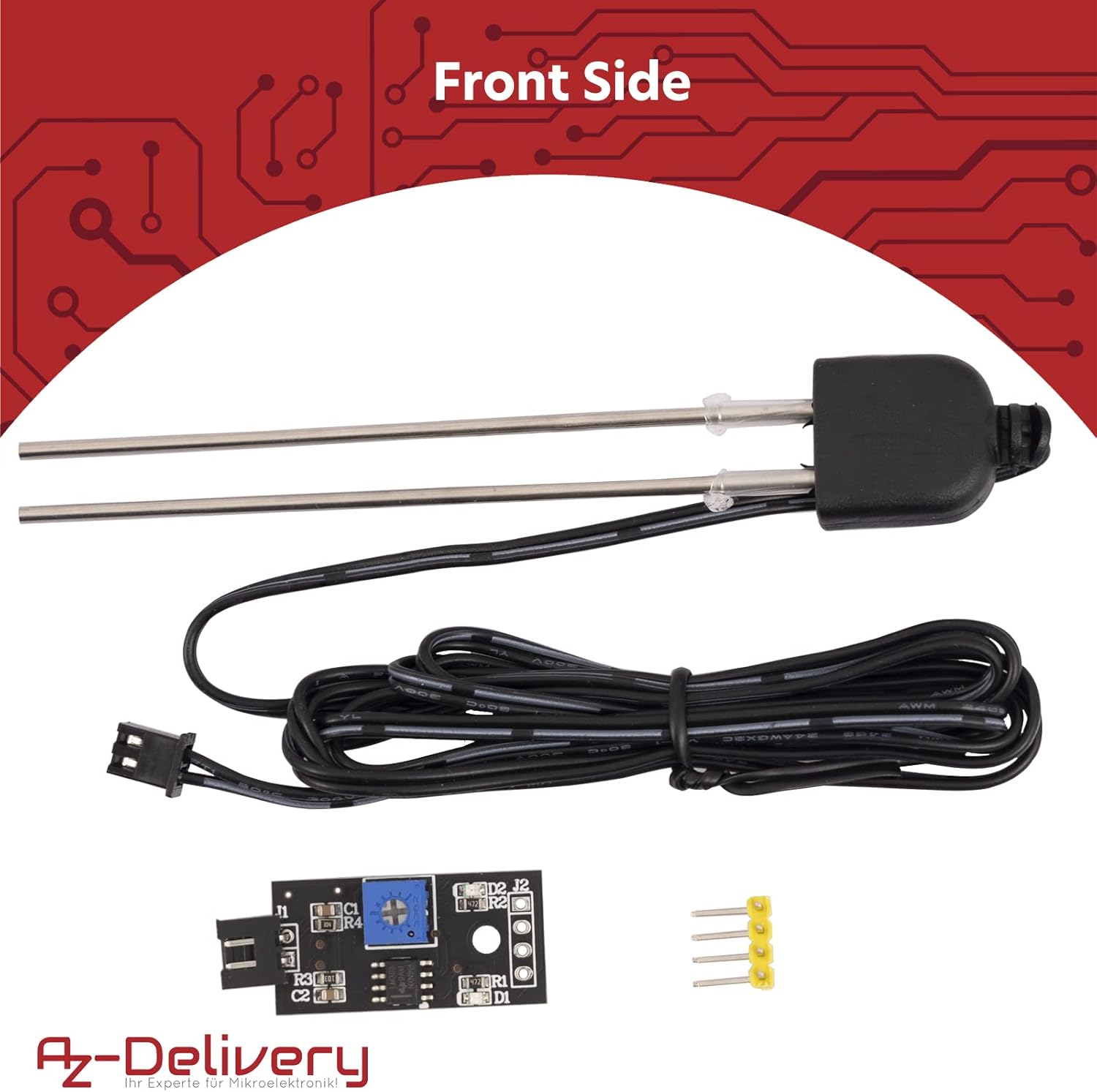Thumbnail 1 de AZDelivery Set da 5 sensori di umidità del suolo con sonda resistente per Arduino e Raspberry Pi