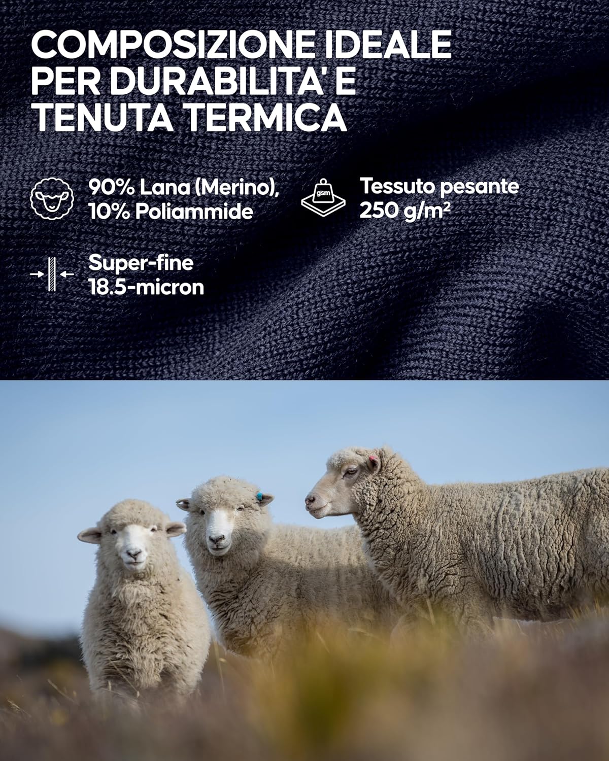 Thumbnail 6 de DANISH ENDURANCE Pantaloni termici uomo in lana merino per freddo estremo