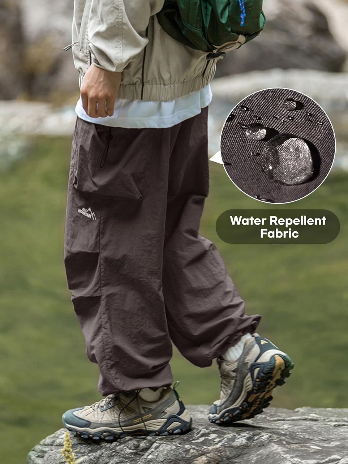 Detalle de Icymay Mens Hiking Pants, Water-Resistant Lightweight Cargo Trousers