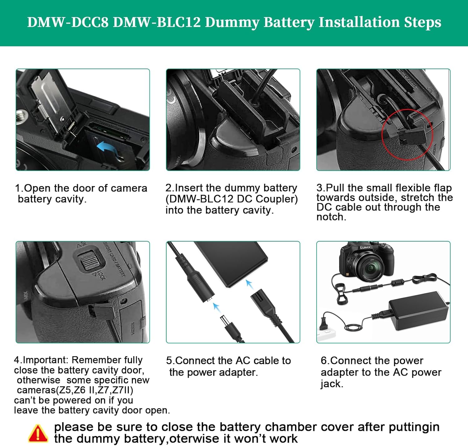 Detalle 2 de Panasonic DMW-DCC8 DC-Kuppler Ladegerät für DMC-Kameras