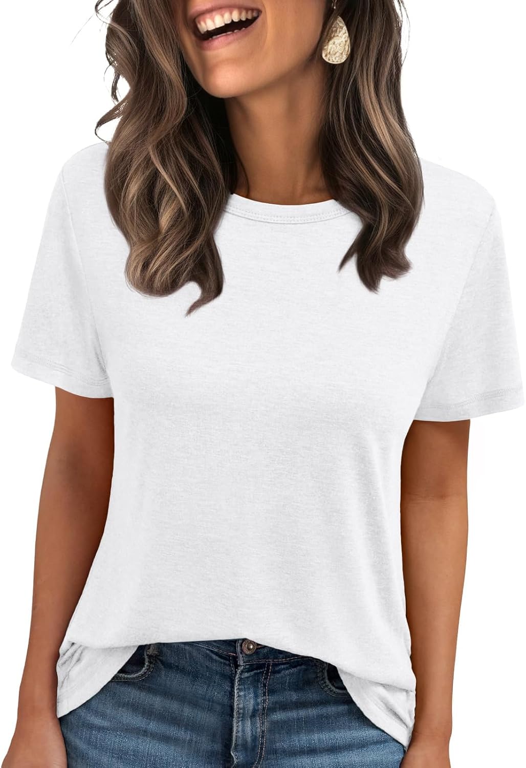 Detalle de AirMood T-shirt voor dames met ronde hals, korte mouwen en losse pasvorm