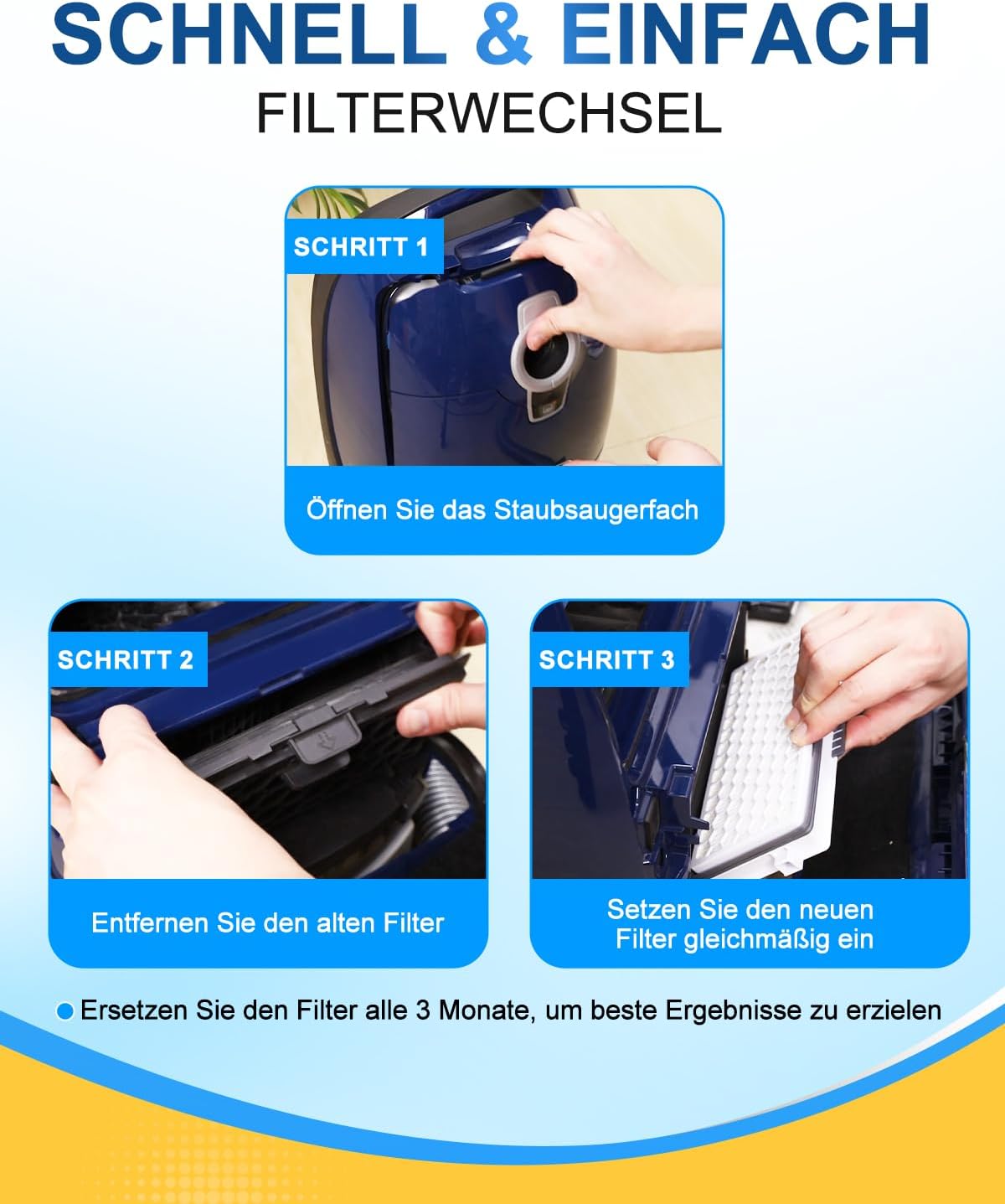 Detalle 2 de KEEPOW 2 HEPA Airclean Plus 50 Filters für Miele Complete C3/C2, Compact C1/C2 und S-Serie