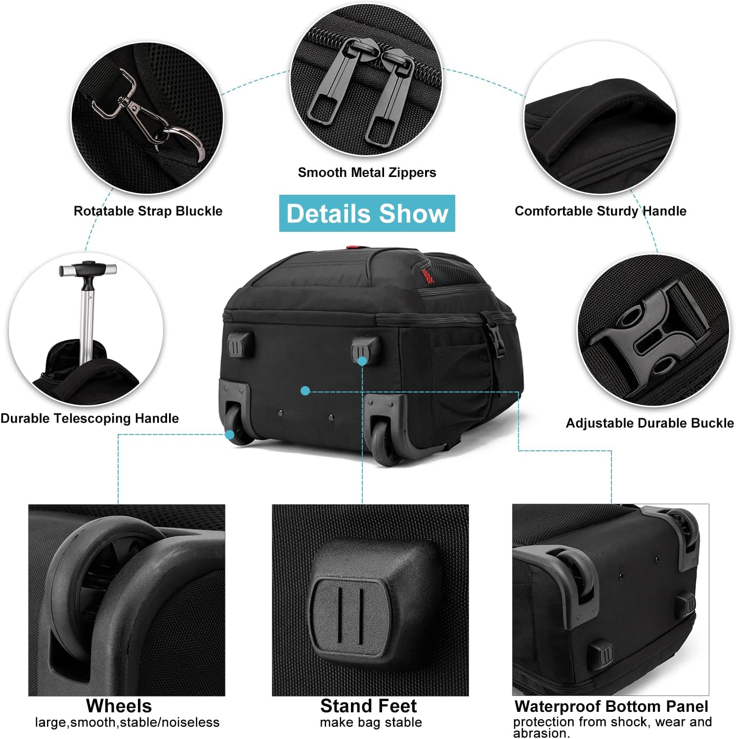 Detalle 2 de Laptop Trolley Rucksack 17 Zoll Schwarz