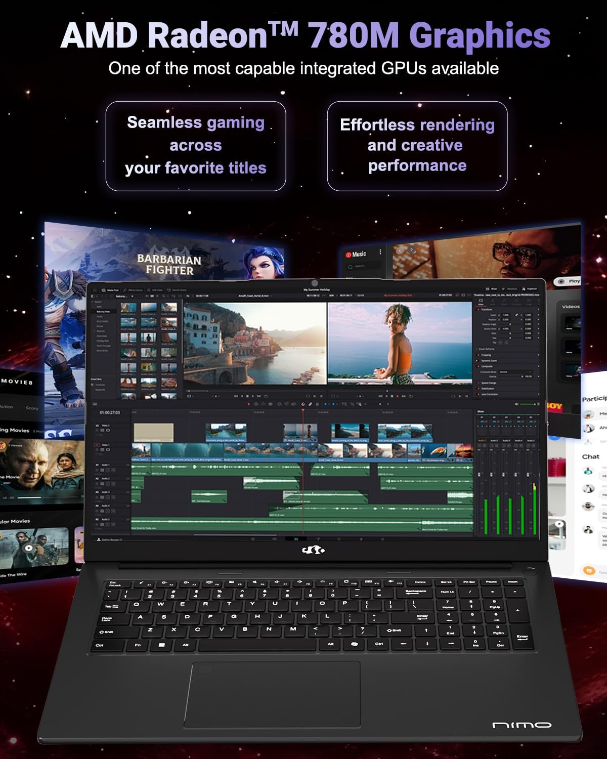 Detalle de NIMO Gaming Laptop 17.3-inch