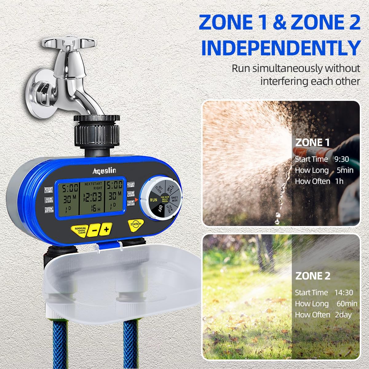 Thumbnail 1 de Aqualin timer per irrigatori con 2 uscite, due valvole programmabili e Rain Delay