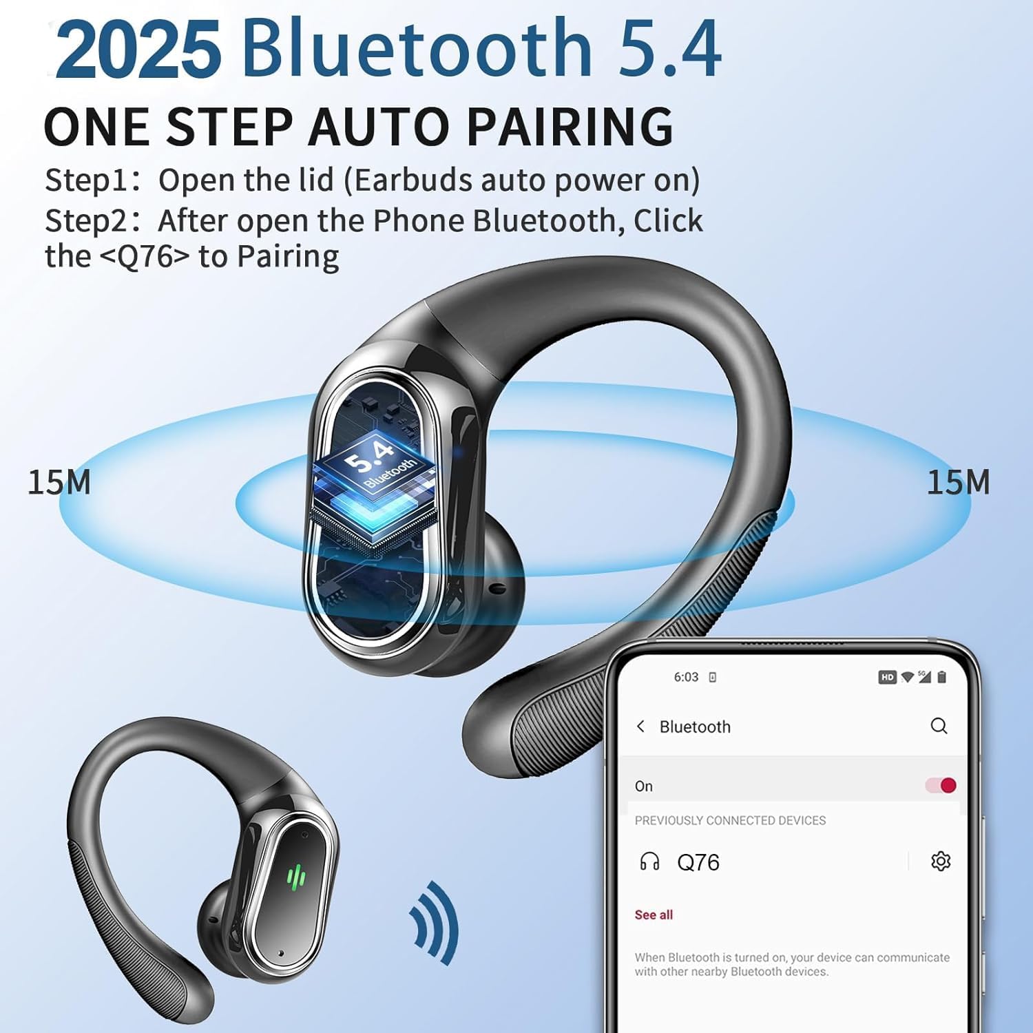 Thumbnail 1 de Wireless Earbuds Bluetooth 5.4, 50Hrs Playback