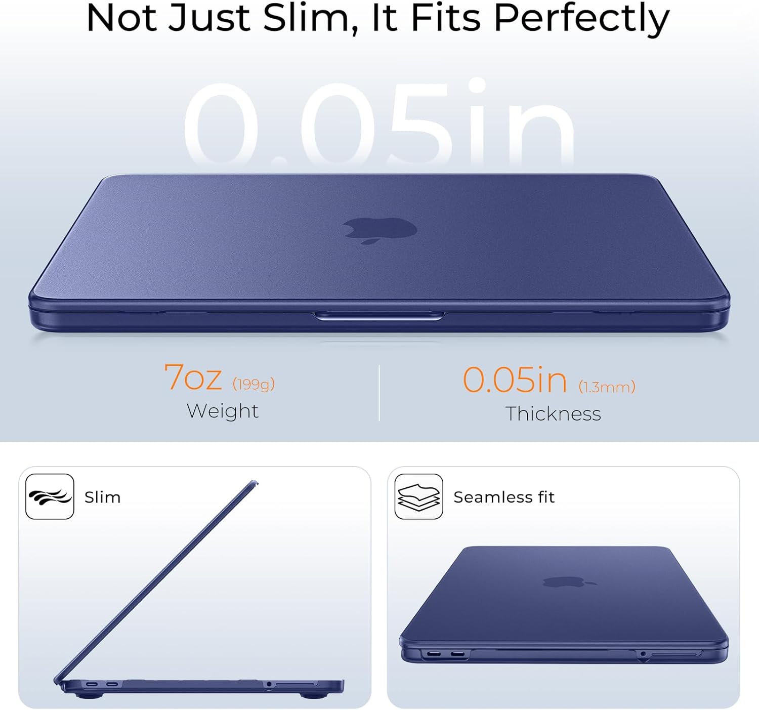 Thumbnail 2 de EooCoo 13-inch MacBook Neo Case (2026) – Frost Indigo Matte Skin with Snap-on Protection