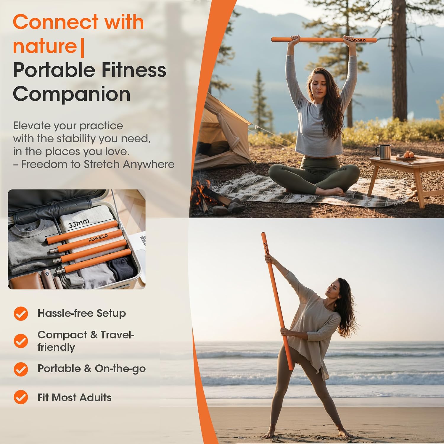 Thumbnail 6 de RAWAILD Yoga Mobility Stick, 5 ft