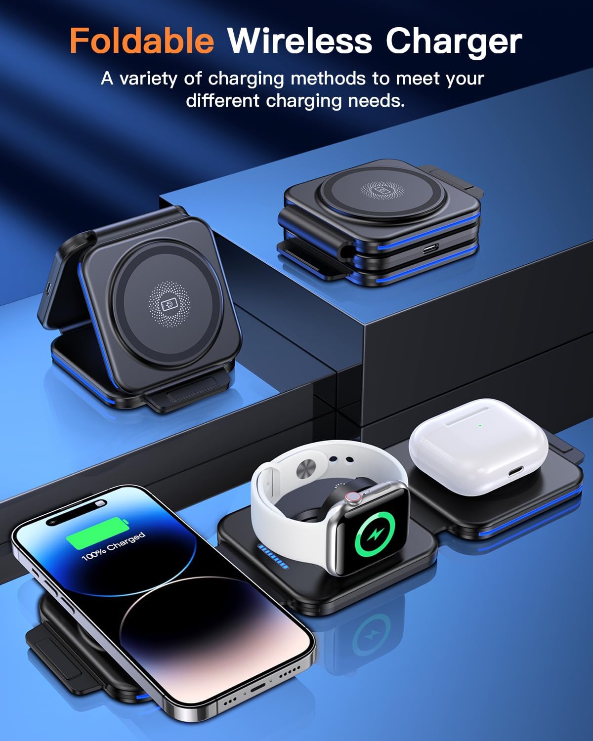 Thumbnail 2 de zumsey ZUMSEY 3-in-1 Wireless Charging Station for Apple (foldable travel charger)