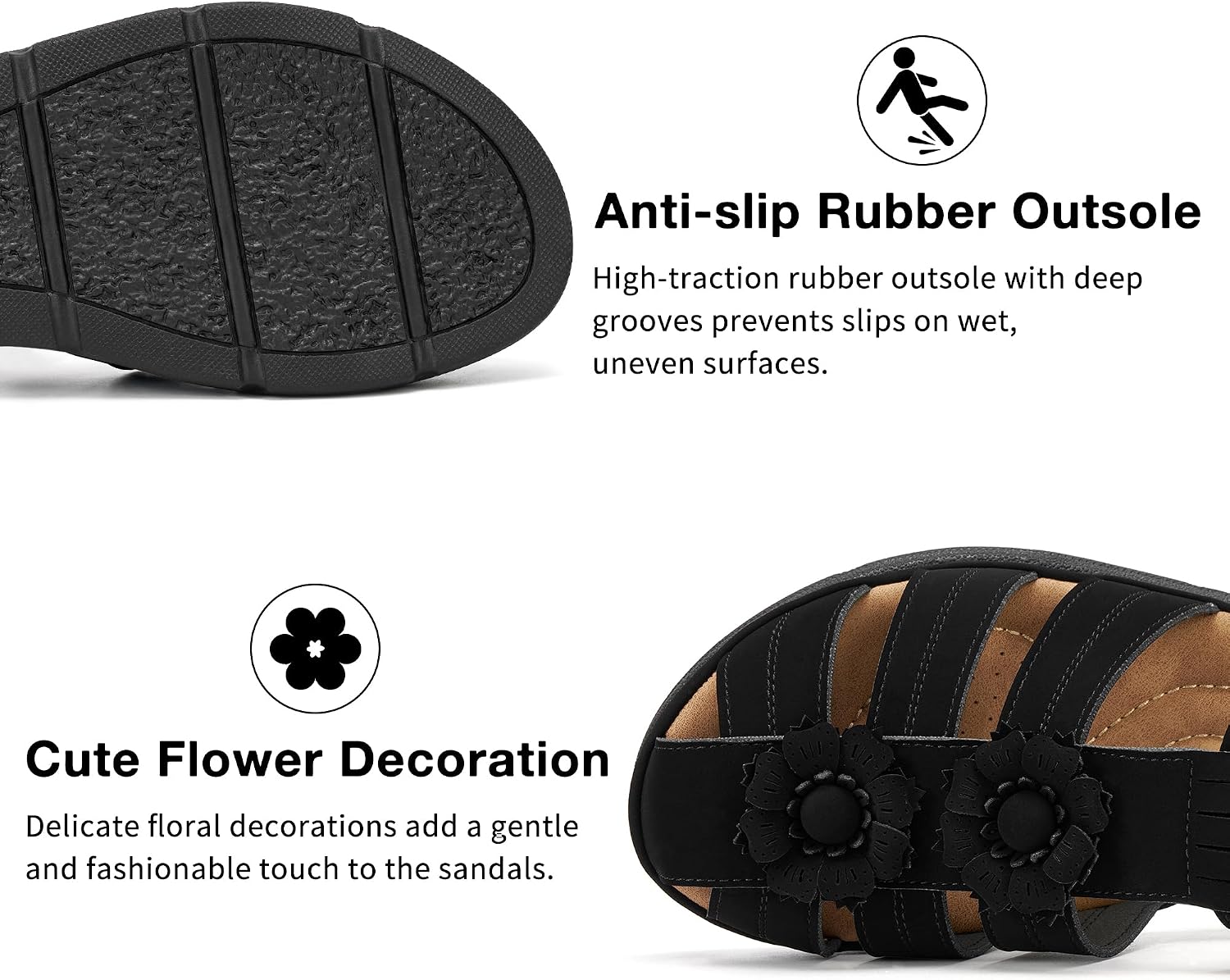 Detalle 1 de Alicegana Closed-Toe Sandals with Memory Foam