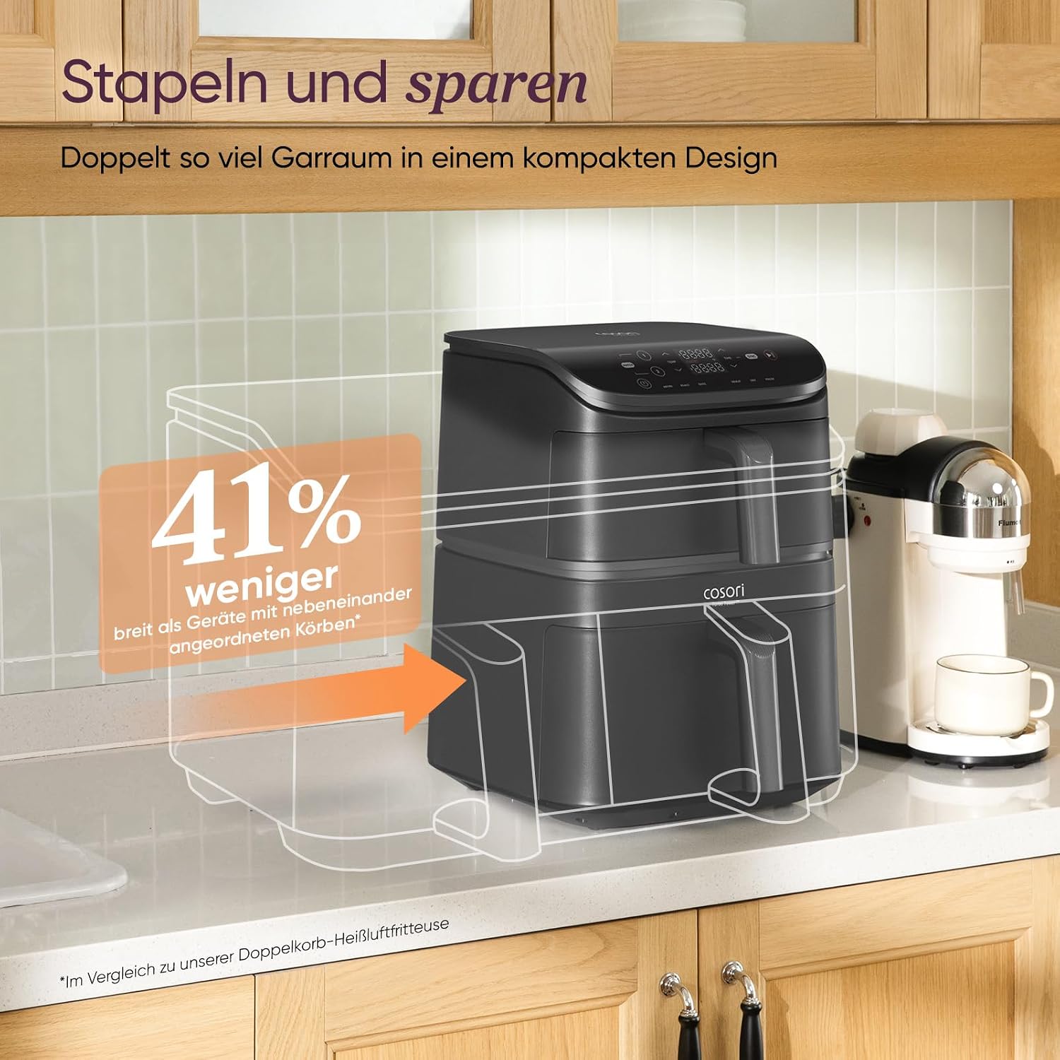 Detalle 2 de COSORI Airfryer 2-Kammer 10,8 L mit Rezeptbuch