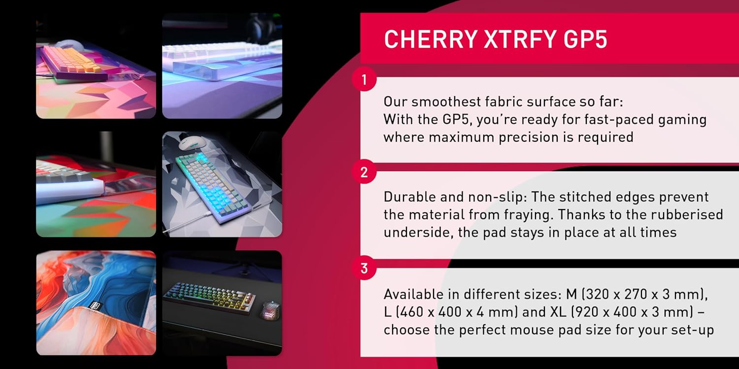 Detalle 2 de CHERRY XTRFY GP5 Fabric Gaming Mouse Pad L