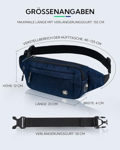 Detalle de WATERFLY Bauchtasche Damen Herren Sport Gürteltasche Klein Hüfttasche
