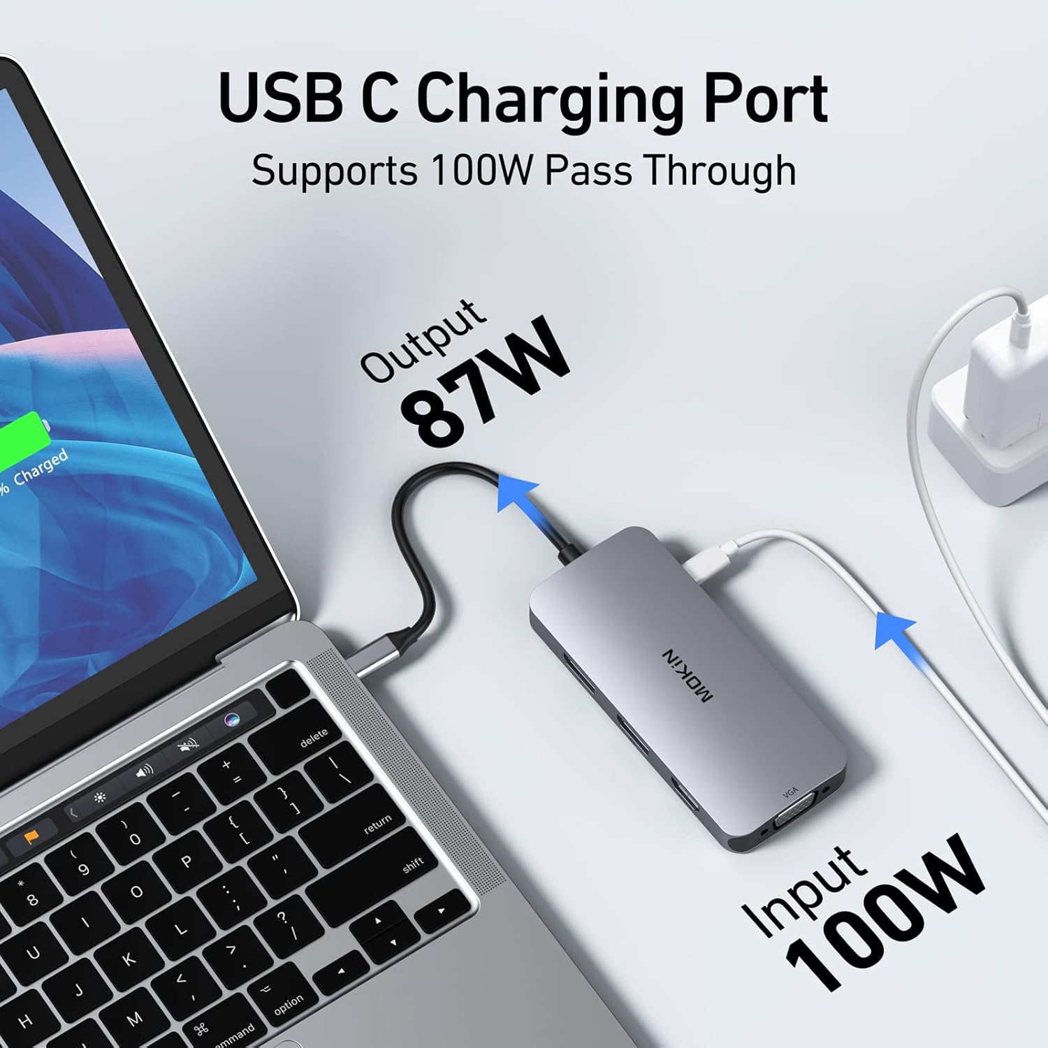 Detalle de MOKiN Docking Station Dual DisplayPort 8-in-1