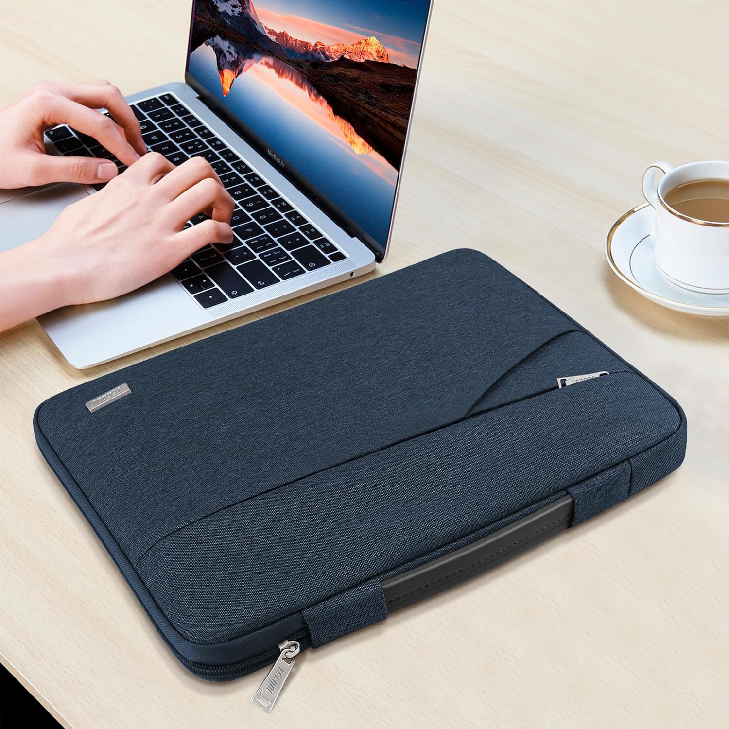 Detalle de TECOOL 14 Zoll Laptop Tasche (wasserdicht, stoßfest) Denim Blau – für 14 Zoll Notebooks und 15,3 MacBook Air