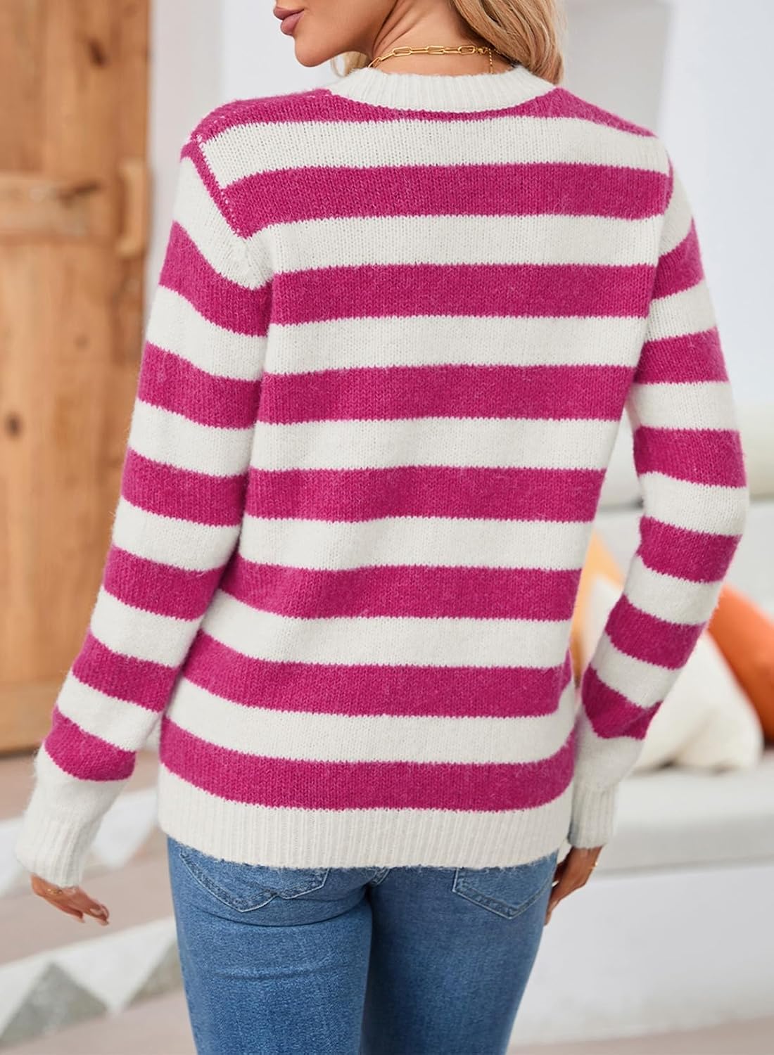 Thumbnail 4 de Dokotoo 2025 Crewneck Striped Knit Sweater