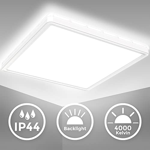 Detalle de B.K.Licht Lámpara de Techo LED Ultraflat para Baño – 18 W, 29x29 cm, 4000 K, 2400 lm