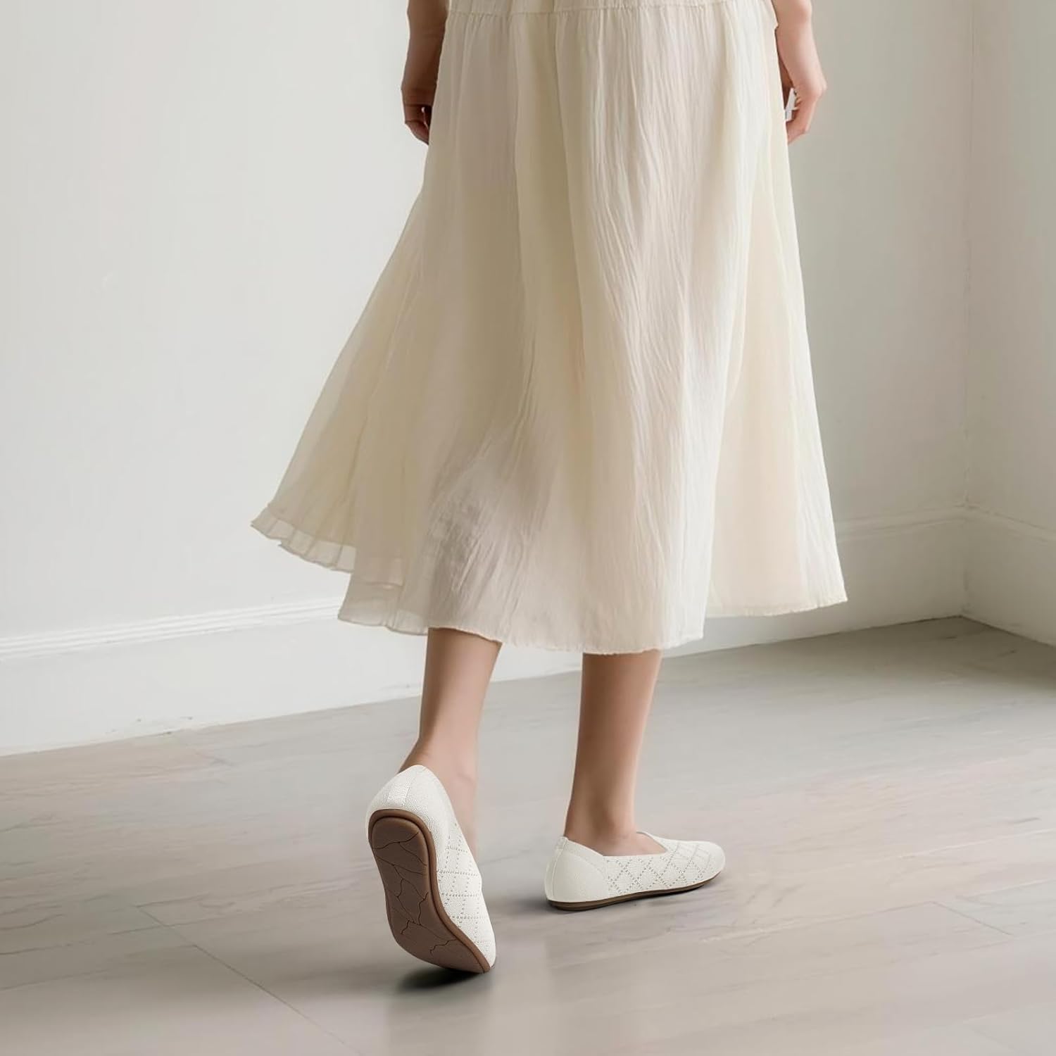 Thumbnail 5 de Puxowe Women's Ballet Flats: Slip-On Knit Dress Shoes with Memory Foam Comfort
