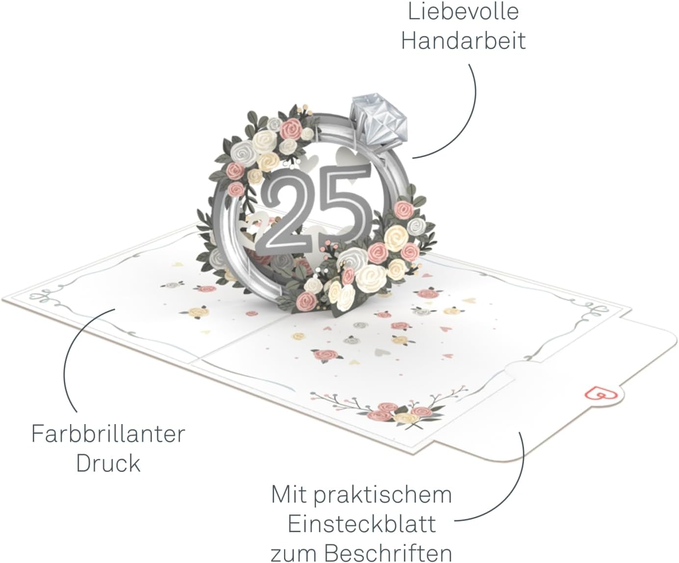 Thumbnail 1 de papercrush Carte Pop-Up Noces d'Argent – Carte de félicitations 3D pour le 25e anniversaire de mariage