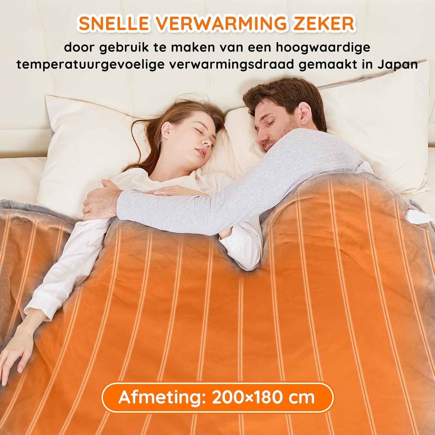 Detalle 2 de Mia&Coco OB-008 elektrische warmtedeken 200 x 180 cm, flanel-sherpa