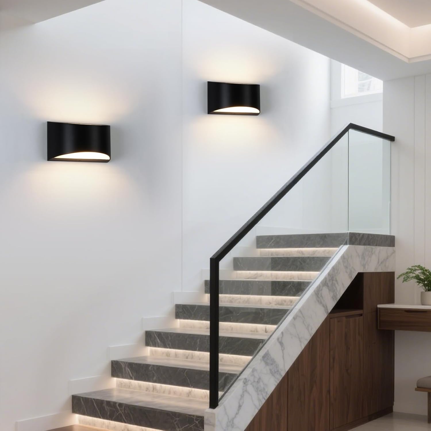 Thumbnail 4 de BRIVOLART Black Modern LED Wall Sconce (Pair) with G9 Bulbs – Up and Down Wall Mount Lamps