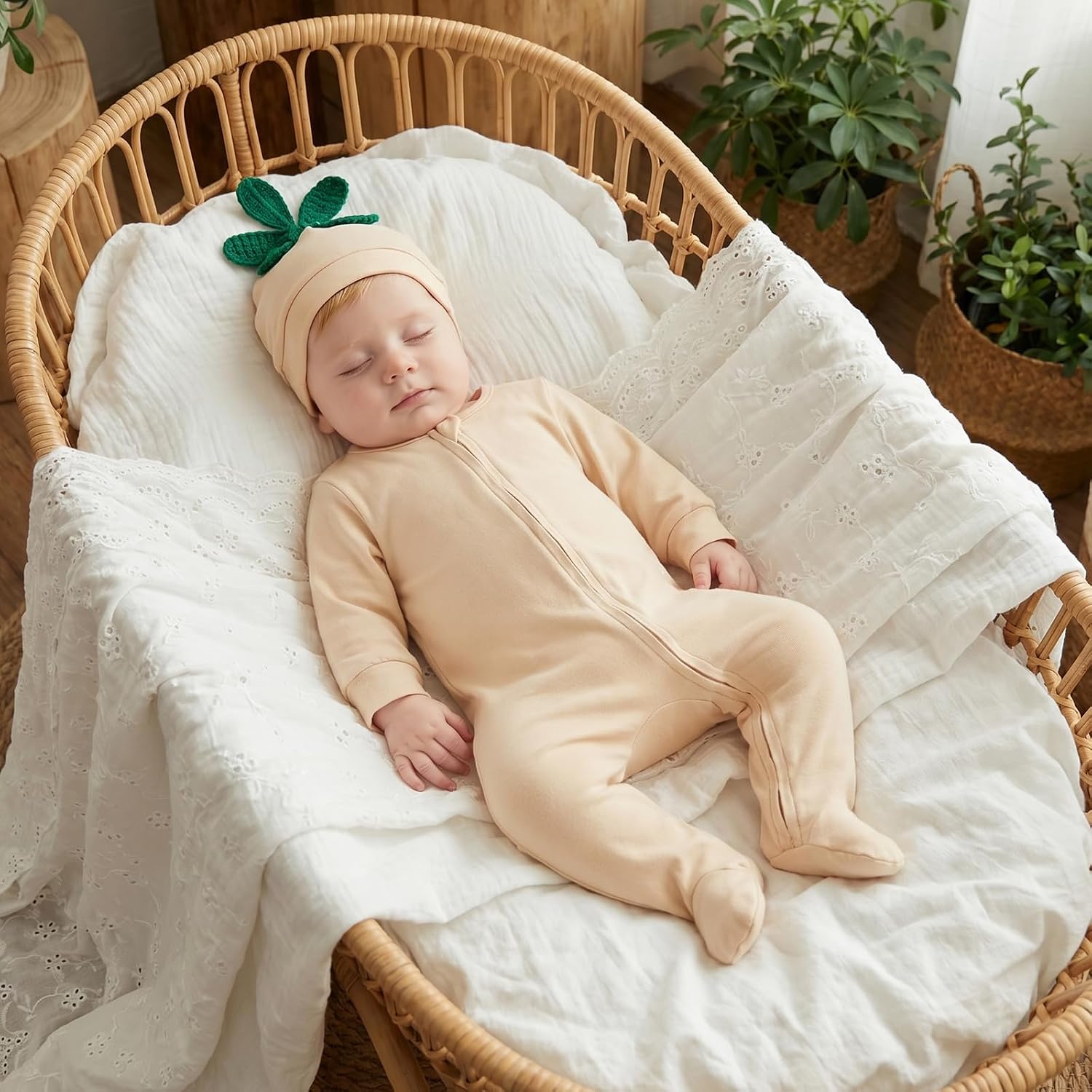Detalle de Baby Footed Romper, Cotton Blend