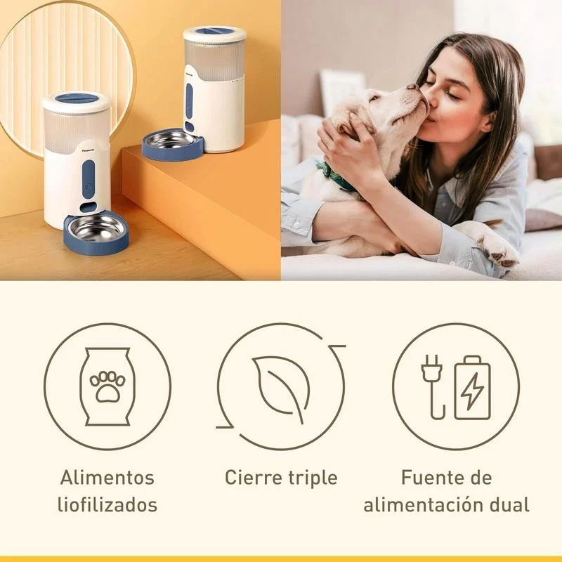 Detalle de Comedero automático Panasonic CP-JNF01CW WiFi acero inoxidable 2,8 L – blanco